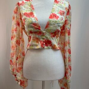 Alice Elle Floral Shirt Top 8
